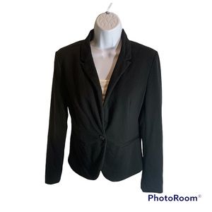 Ambiance Womens Career Jacket Blazer Size Small Black Faux Front Pockets
